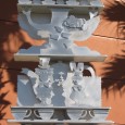 Imagine my surprise seeing this amazing Alice in Wonderland metal sculpture just sitting unassumingly next to some palm trees, without another Disney reference in site.