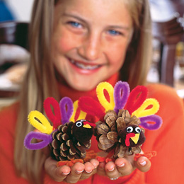 Pine Cone Turkey Place Cards