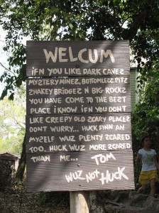 Tom Sawyer Island welcome sign