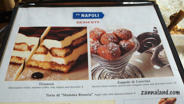 Via deals napoli menu