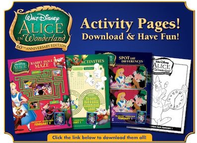 Alice in Wonderland Activity Pages