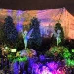 Tinker Bell topiary at night