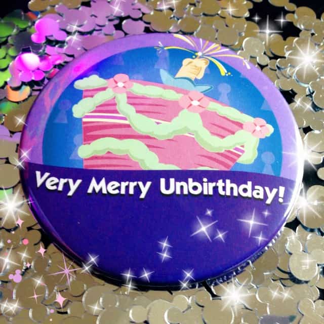 A Very Merry Unbirthday to Me Button Alice in Wonderland 