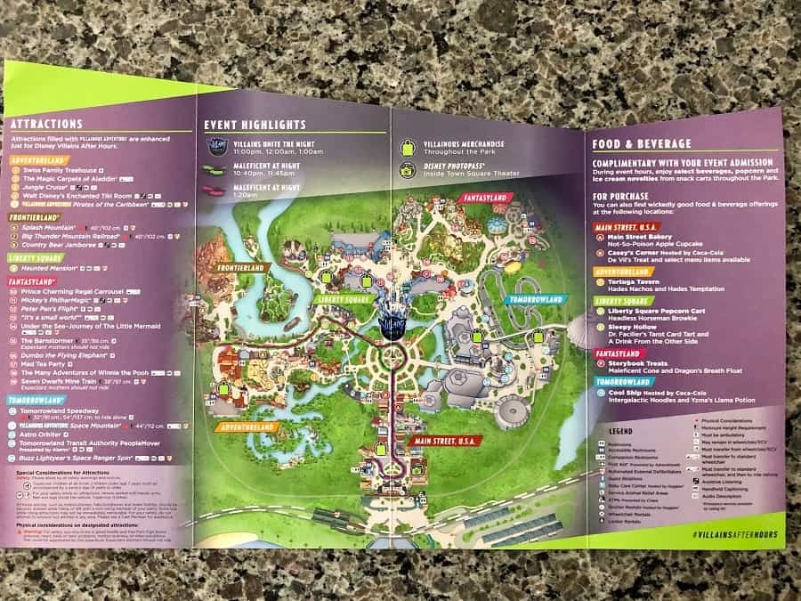 Disney Villains After Hours Map