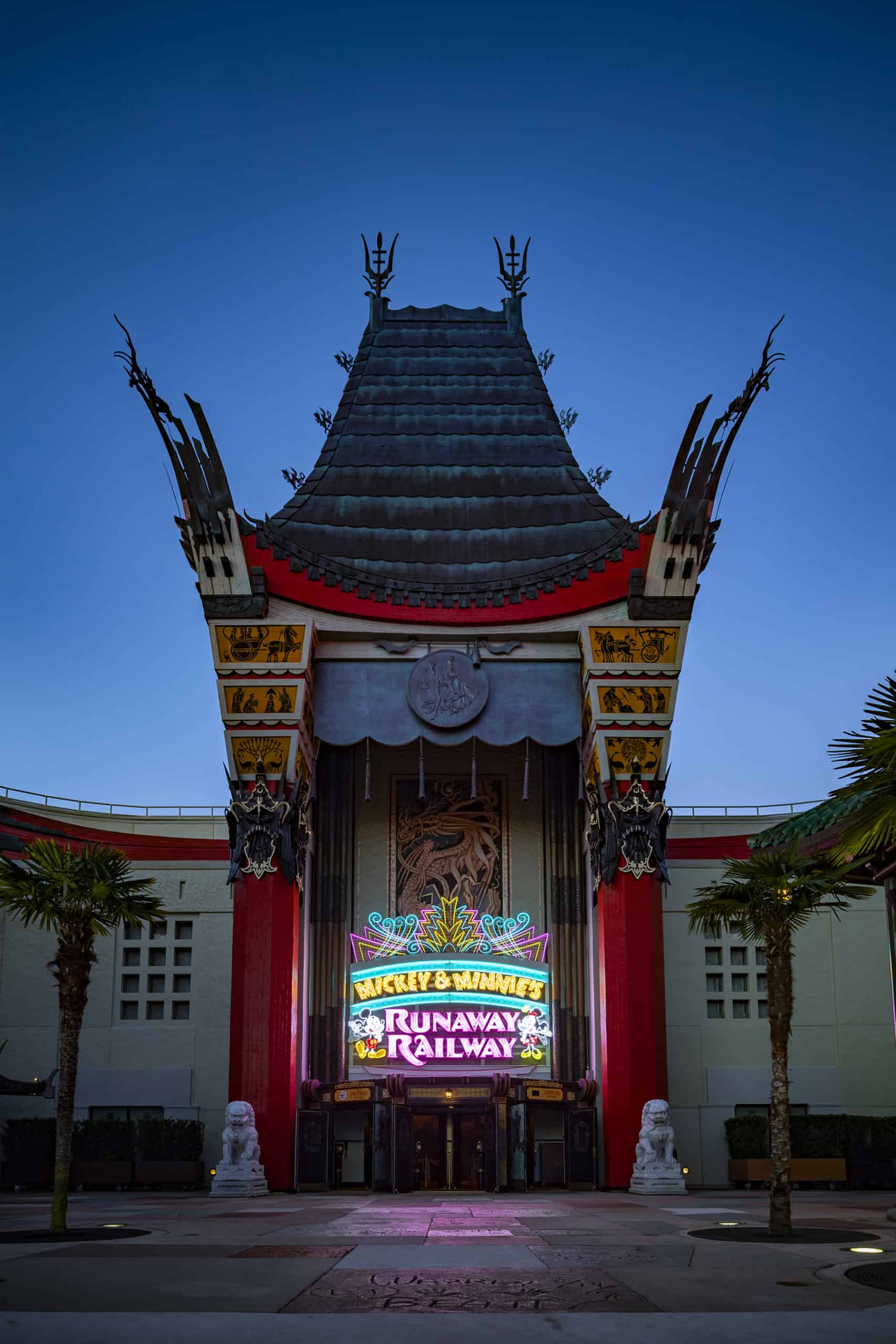 Mickey & Minnie's Runaway Railway neon marquee