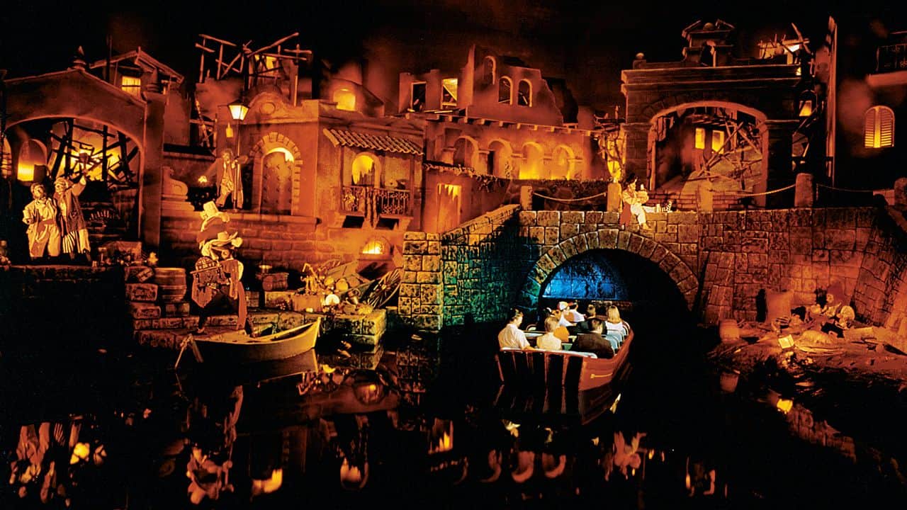 Pirates of the Caribbean village fire scene