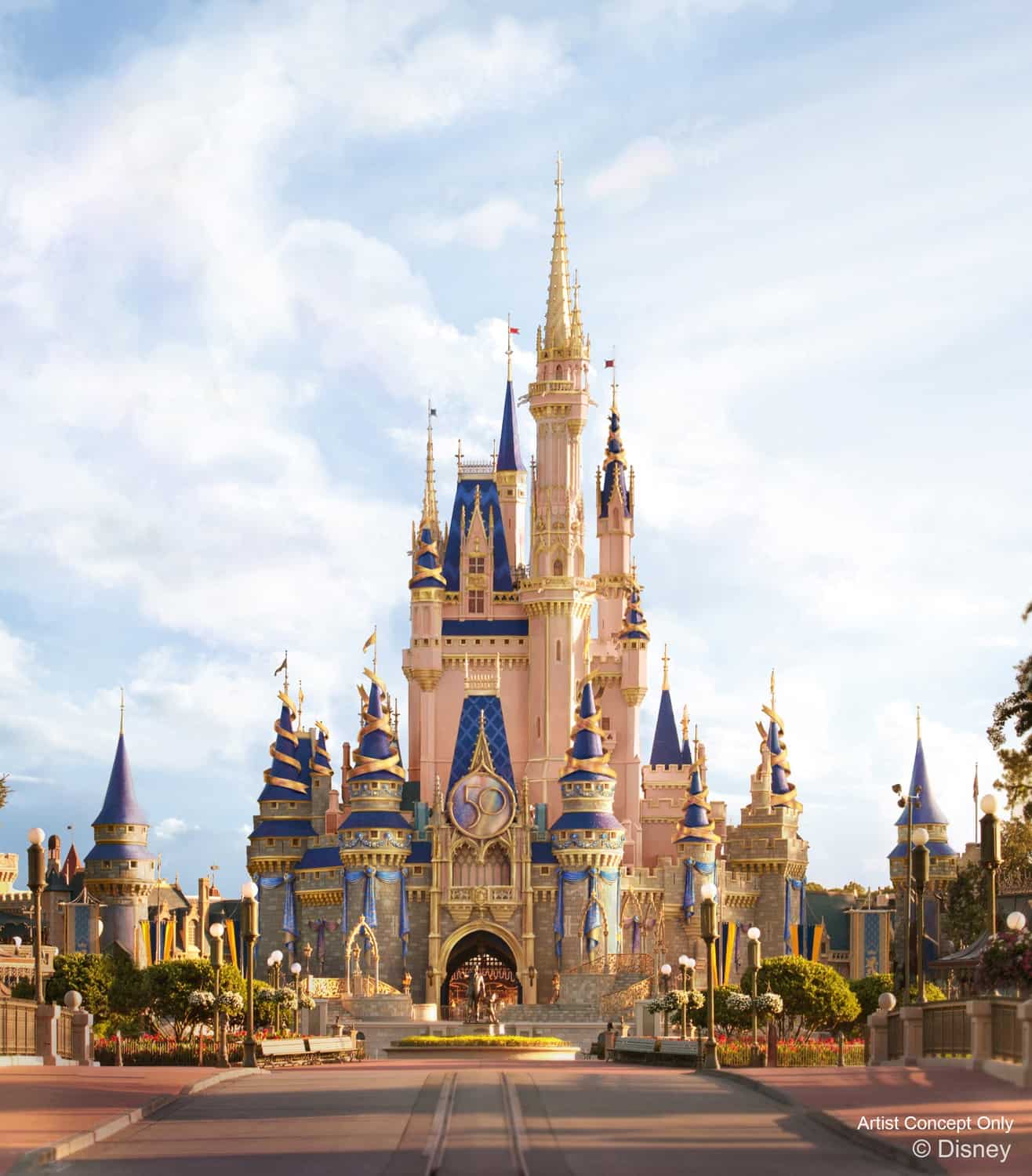 Cinderella Castle 50th Anniversary Decor